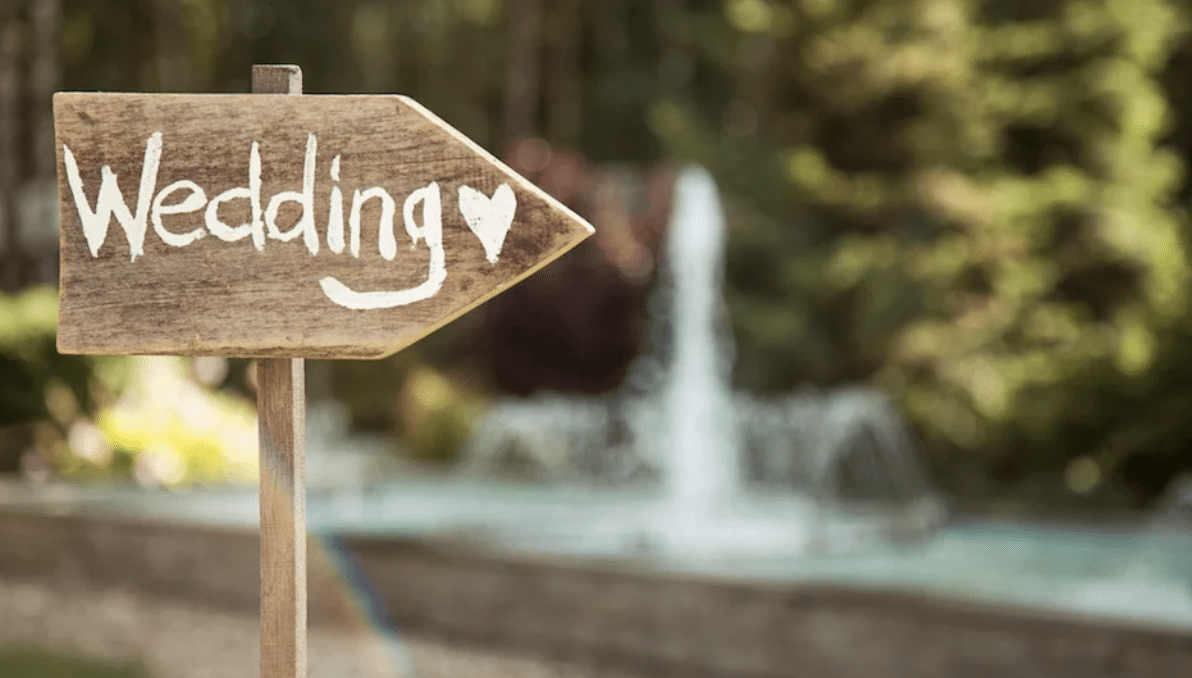 photo of wedding sign
