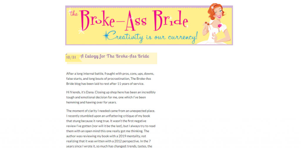 broke ass bride