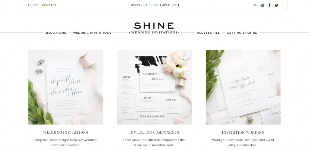 shine wedding invitations