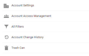 A screenshot of the account settings on GA4