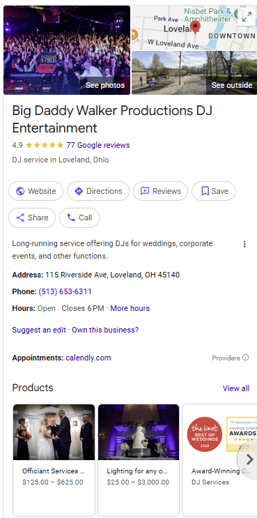 Big Daddy Google Business Profile