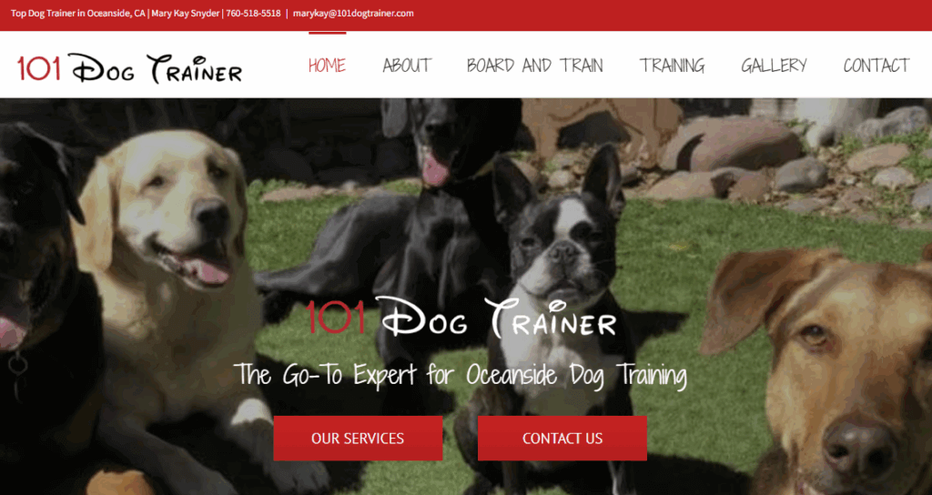 101 Dog Trainer home page