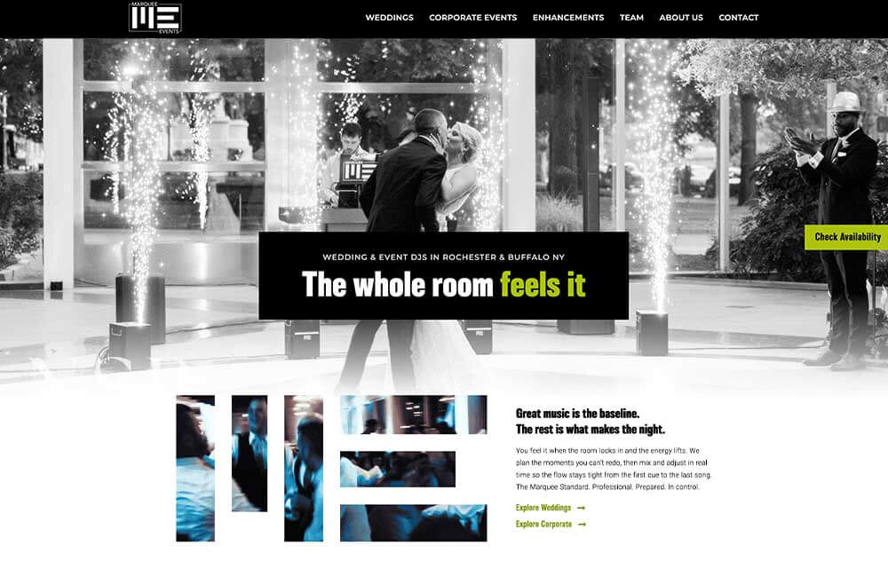 portfolio-marquee Web design for wedding businesses