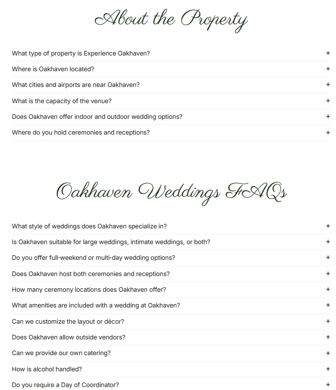 oakhaven faqs